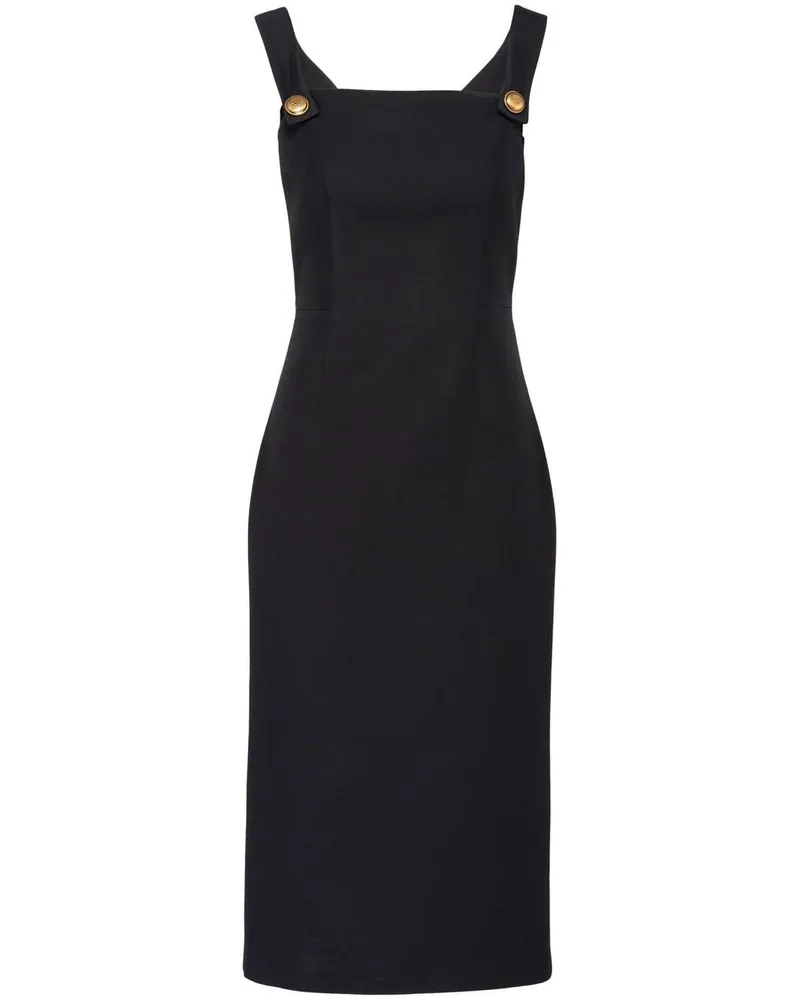 Prada Schmales Midikleid - Schwarz Schwarz