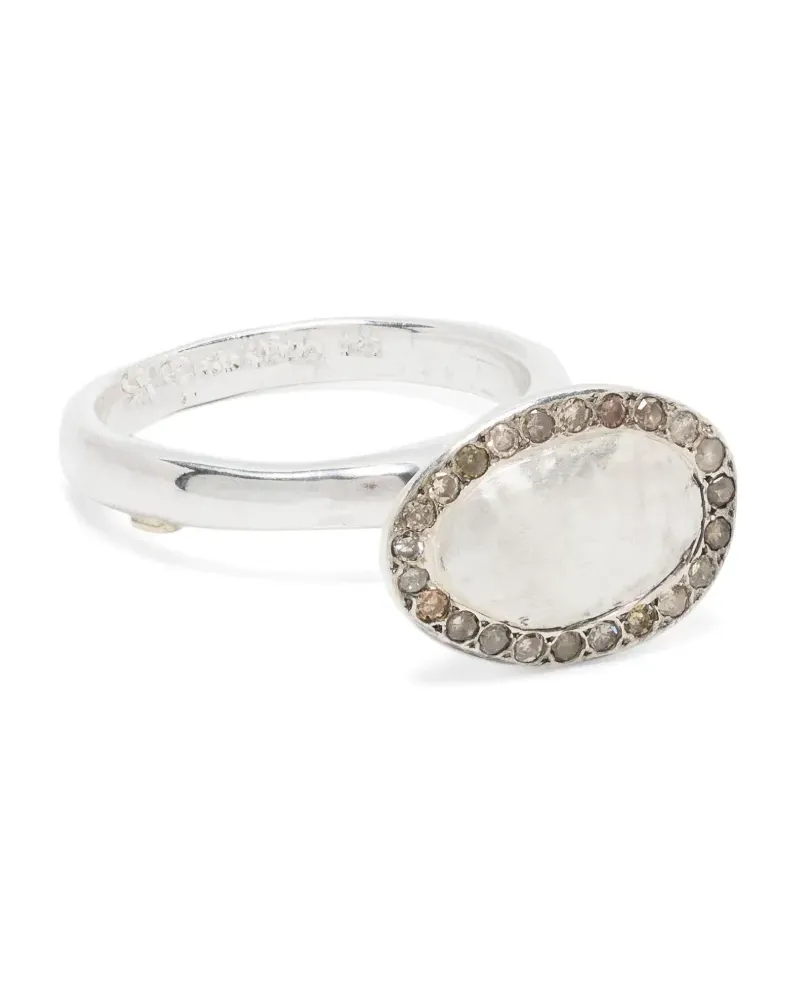 Rosa Maria Ehering aus Sterlingsilber mit Diamanten Silber