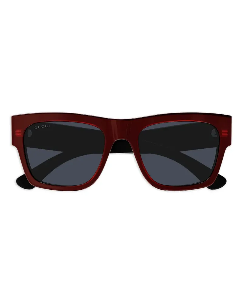 Gucci Sonnenbrille mit eckigem Gestell - Rot Rot