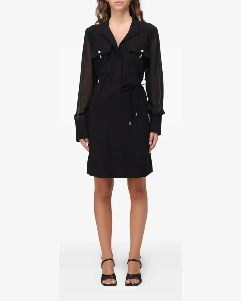 Liu Jo Sweatshirtkleid mit Kunstperlen - Schwarz Schwarz