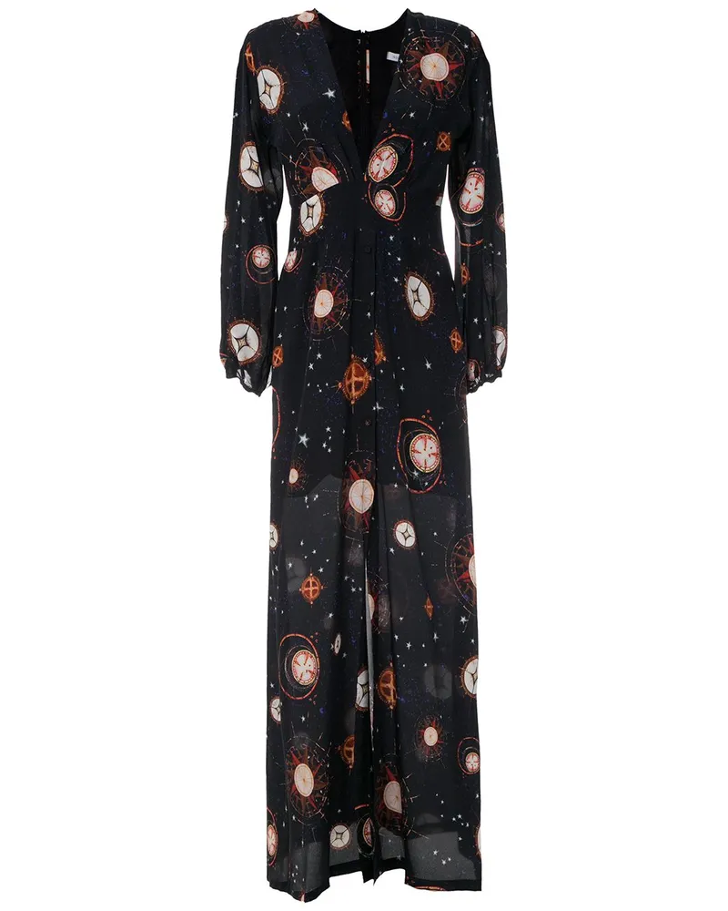ISOLDA Langes 'Ametista' Kleid - Schwarz Schwarz