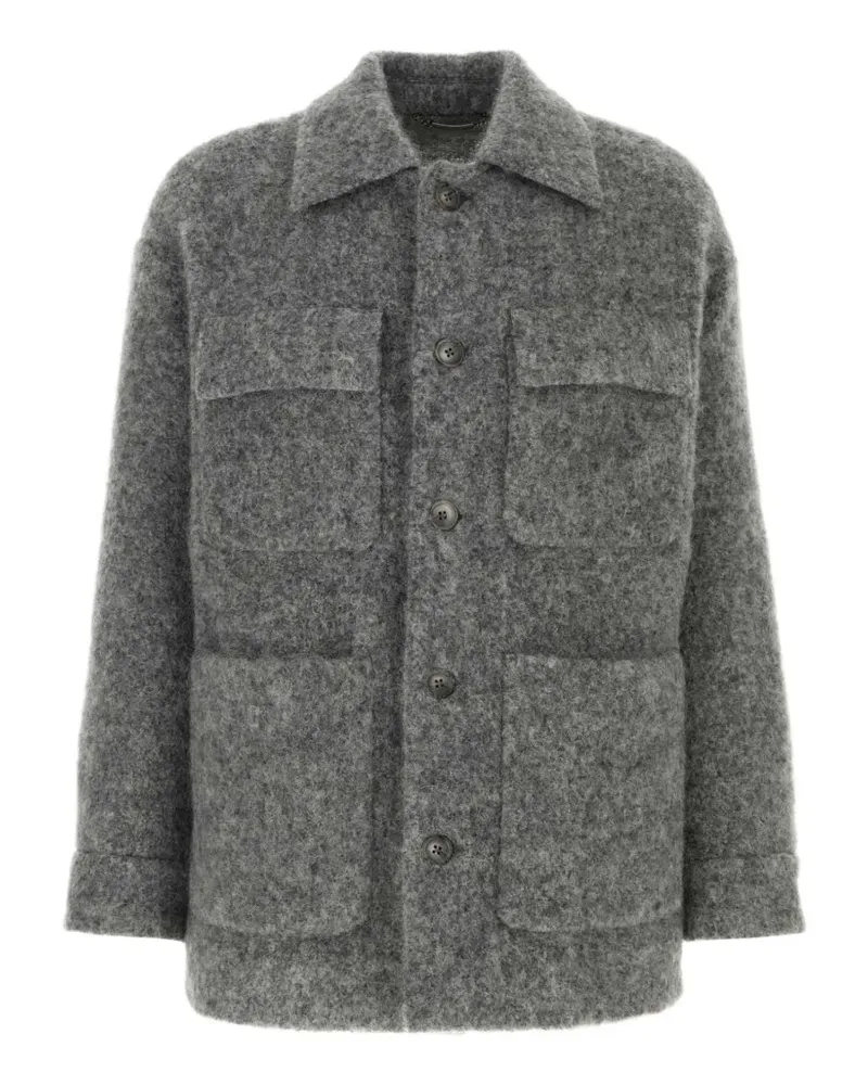 Dolce & Gabbana brushed-finish shirt jacket - Grau Grau