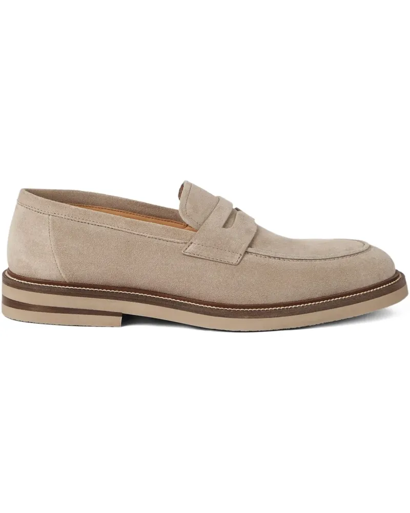 Brunello Cucinelli Penny-Loafer aus Wildleder - Nude Nude
