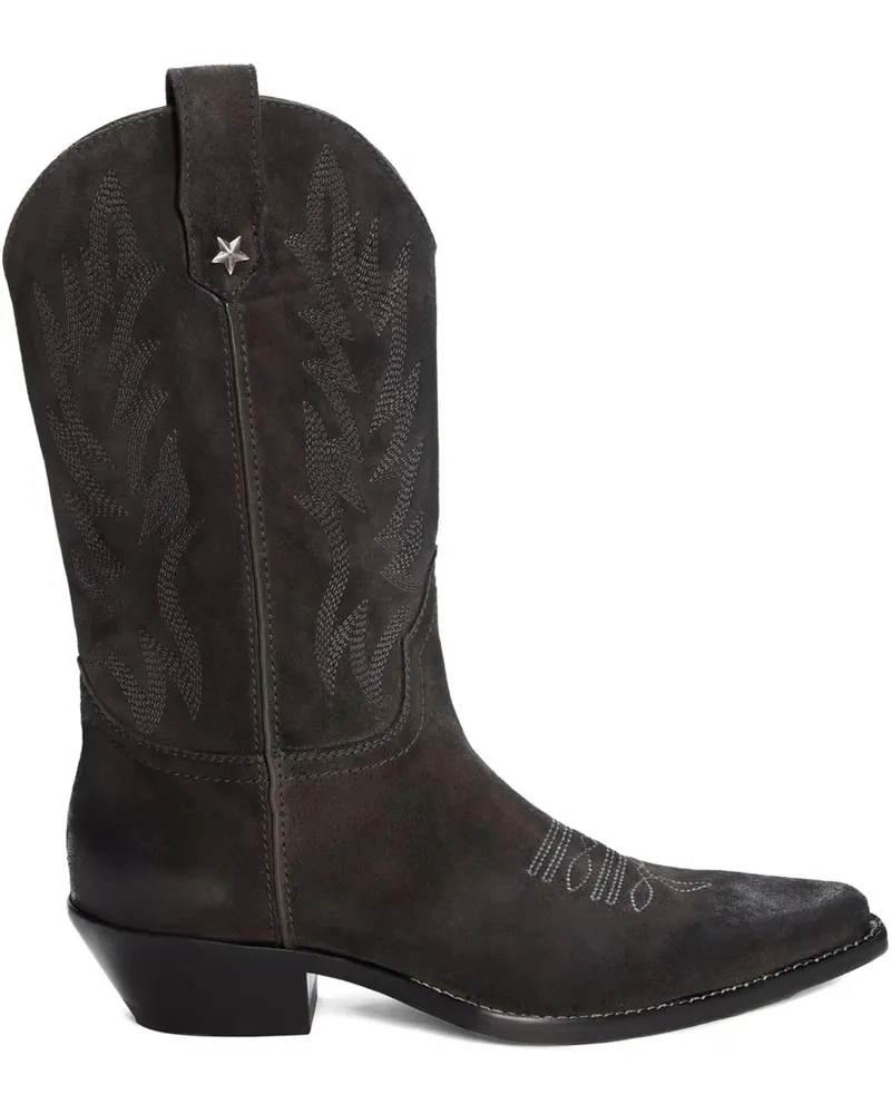 Guess Stiefel mit Sternstickerei - Grau Grau