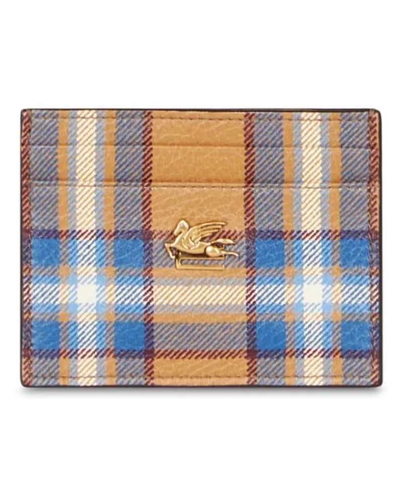 Etro Pegaso Kartenetui mit Schottenkaro - Gelb Gelb