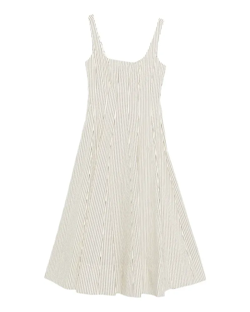 STAUD striped midi dress - Weiß Weiß