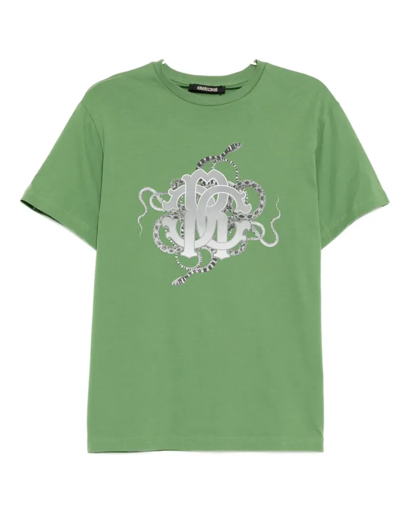 Roberto Cavalli graphic-print cotton T-shirt - Grün Grün