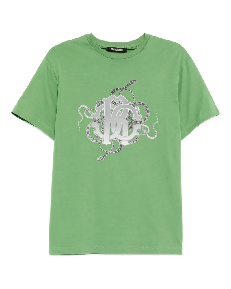 Roberto Cavalli graphic-print cotton T-shirt - Grün Grün