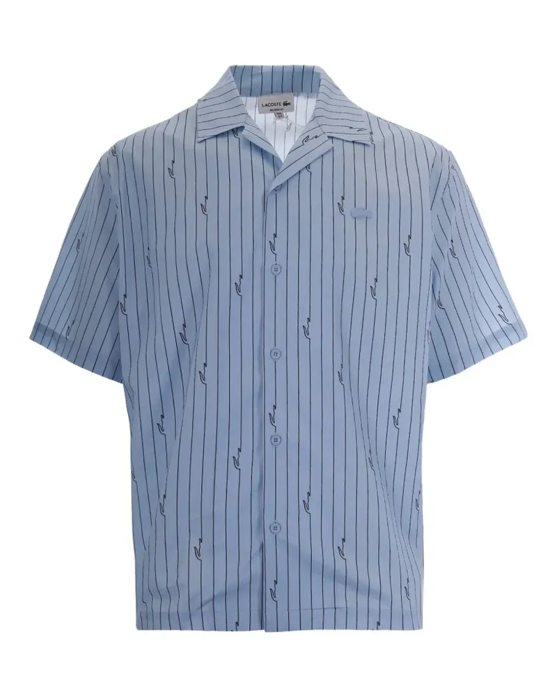 Lacoste stripe-print short-sleeve shirt - Blau Blau