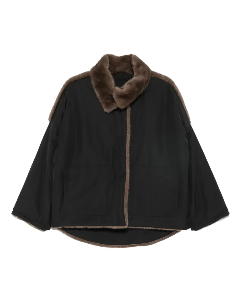 Collection Privée? Wendbarer Kurzmantel aus Faux Fur - Schwarz Schwarz