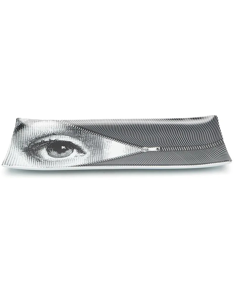 Fornasetti Occhi Tablett - Schwarz Schwarz
