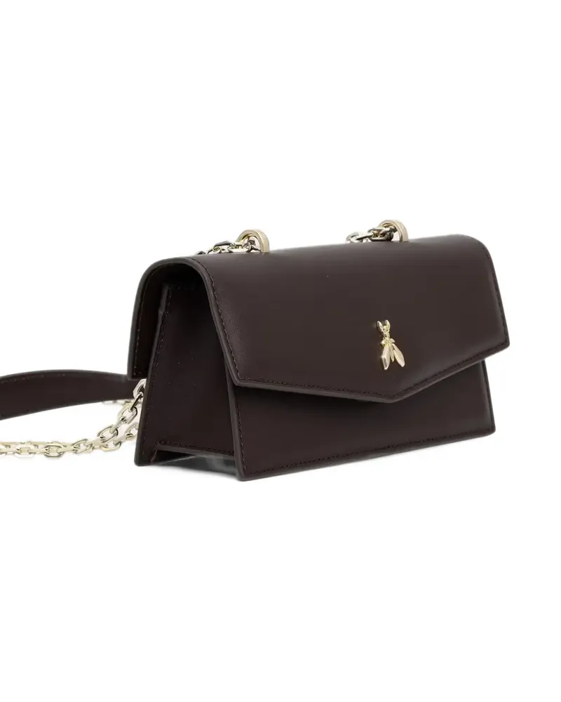 Patrizia Pepe Fly Bamby logo-plaque shoulder mini bag - Braun Braun