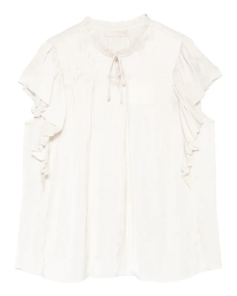 Ulla Johnson Agosta flutter-sleeve blouse - Nude Nude