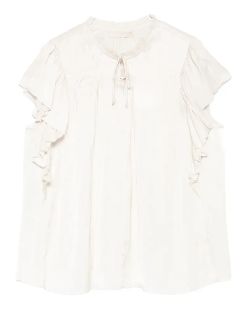 Ulla Johnson Agosta flutter-sleeve blouse - Nude Nude