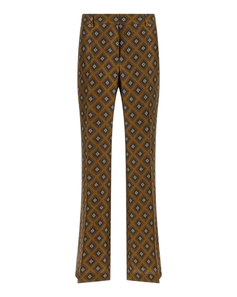Alberto Biani tie-print flared trousers - Grün Grün