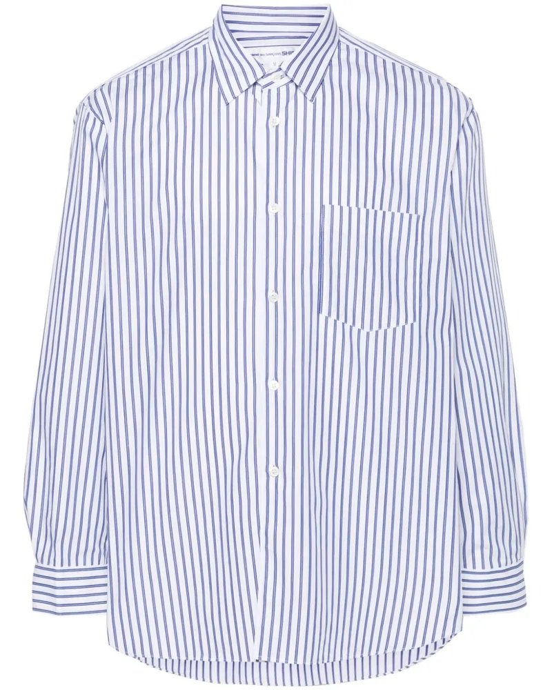 Comme des Garçons Gestreiftes Hemd - Blau Blau