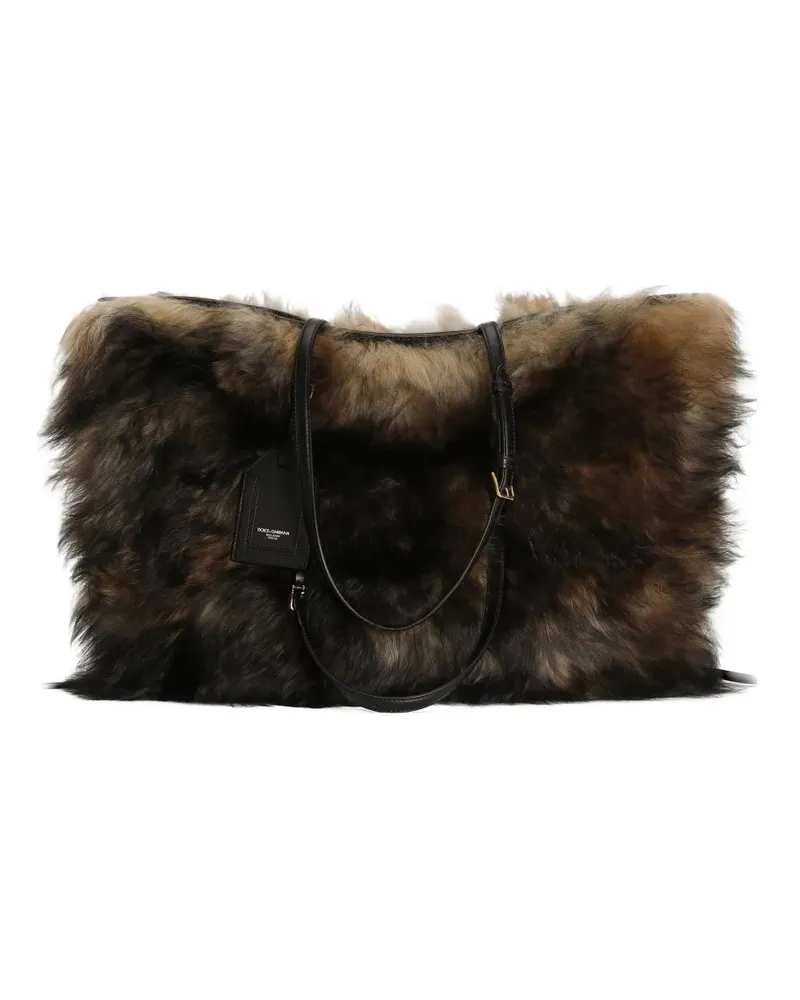 Dolce & Gabbana Atene Tote Bag aus Pelz - Braun Braun