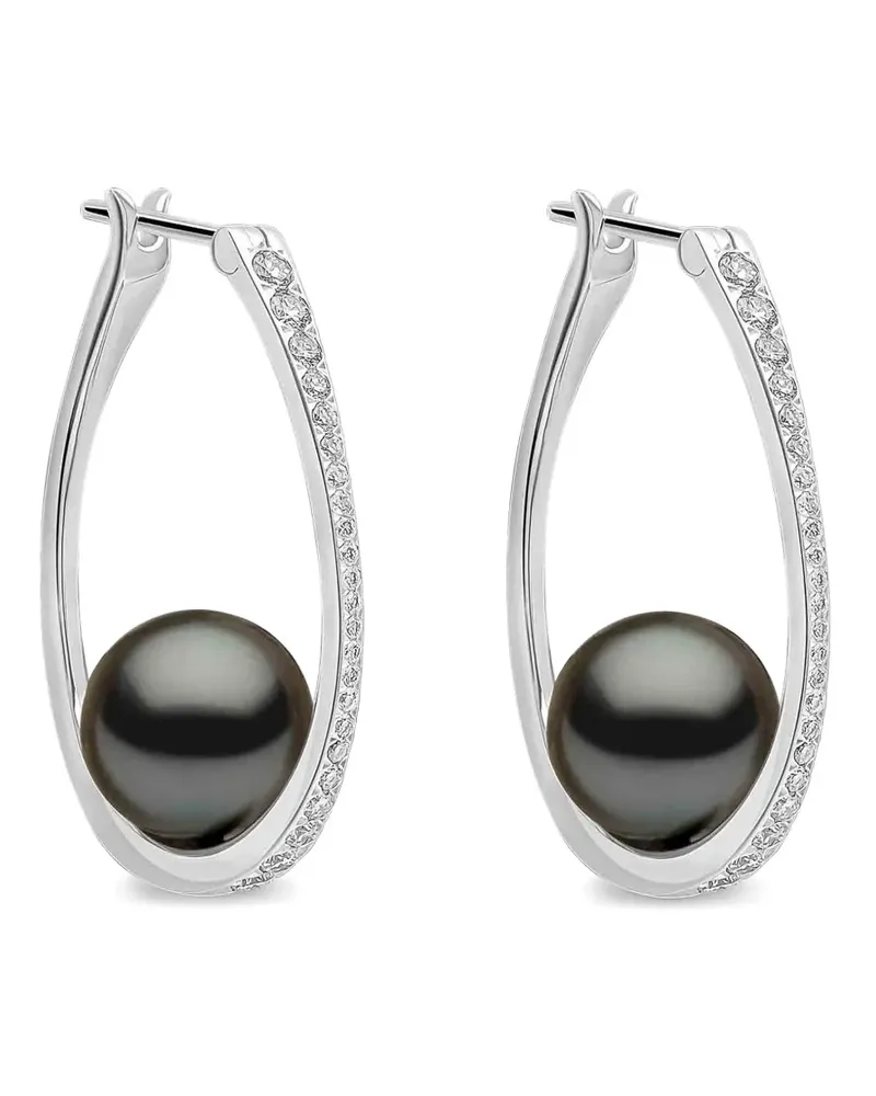 YOKO London Glitz Creolen mit Tahiti-Perle und Diamant - Silber Silber