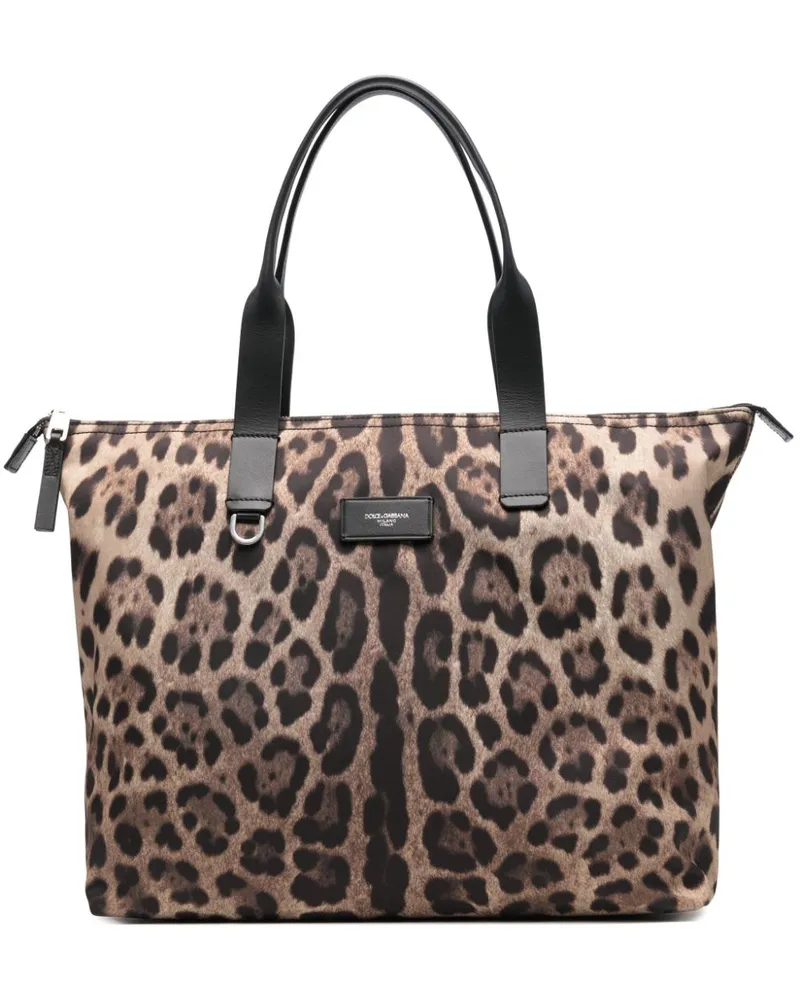 Dolce & Gabbana Shopper mit Leoparden-Print - Braun Braun