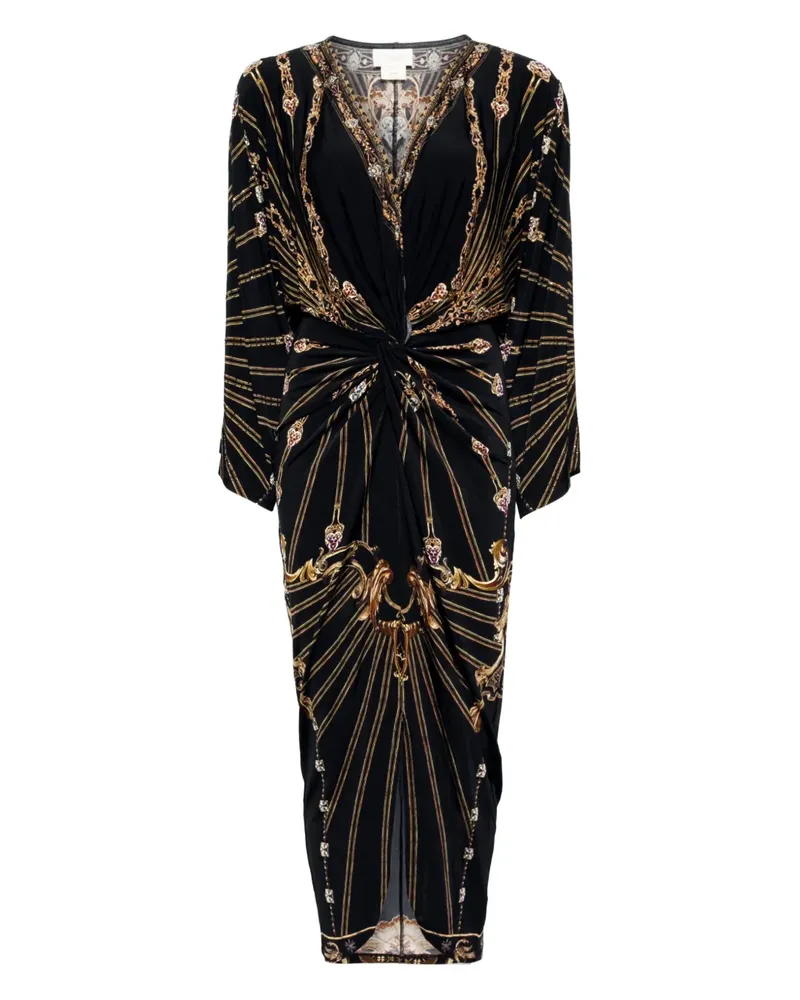 Camilla Langes Kleid mit Schlitz - Schwarz Schwarz