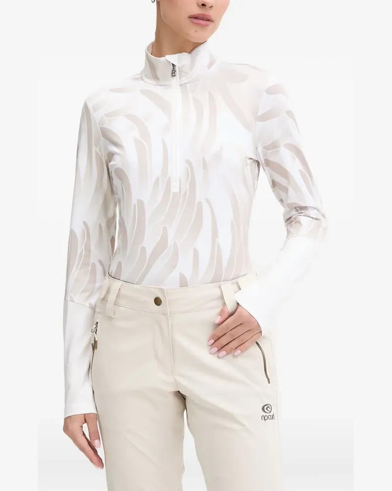 Bogner Gelia abstract-print quarter-zip top - Weiß Weiß