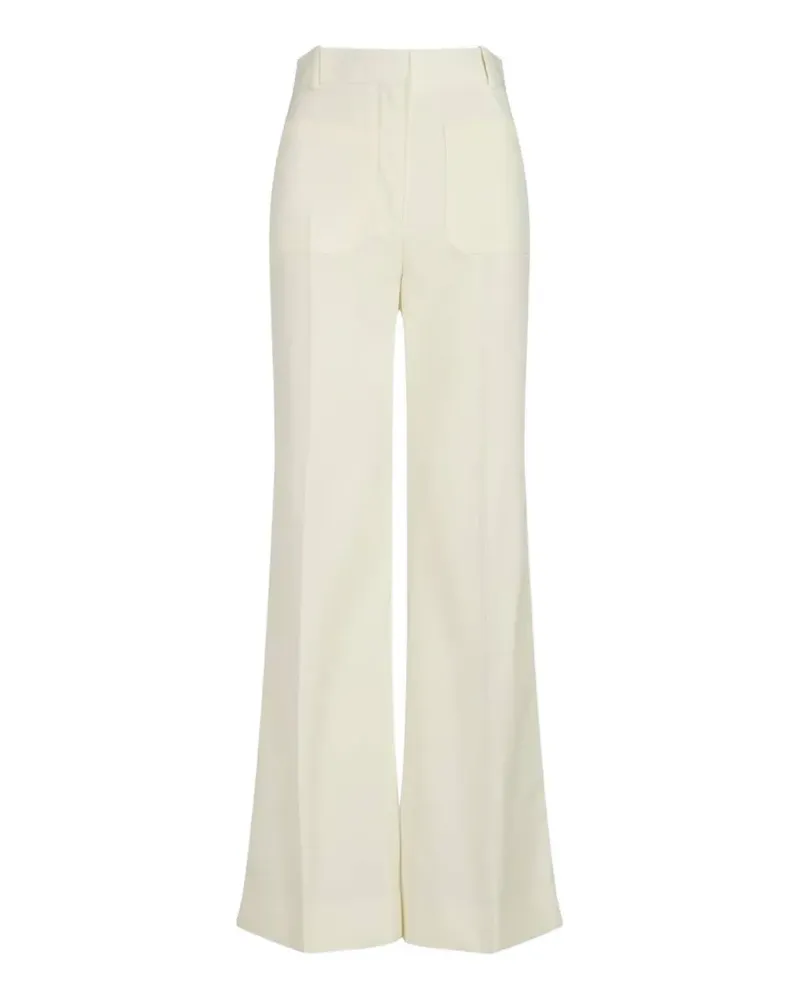 Victoria Beckham Alina pressed-crease wide-leg trousers - Nude Nude
