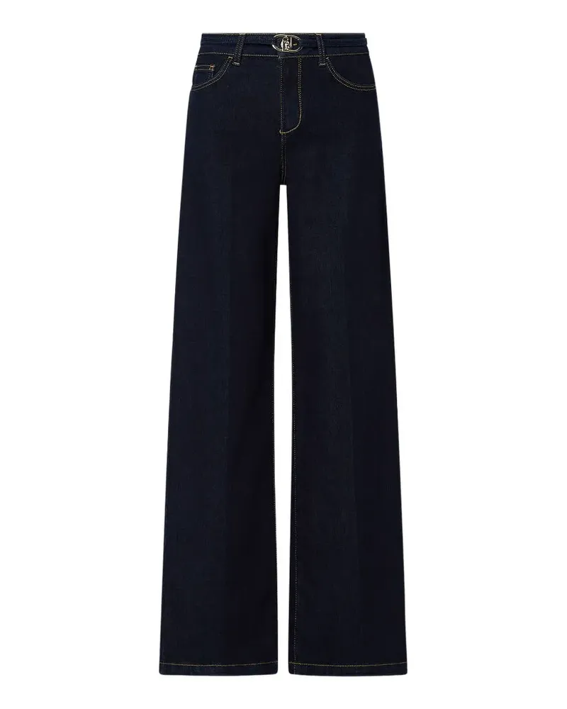 Liu Jo Schlagjeans mit Logo-Schild - Blau Blau