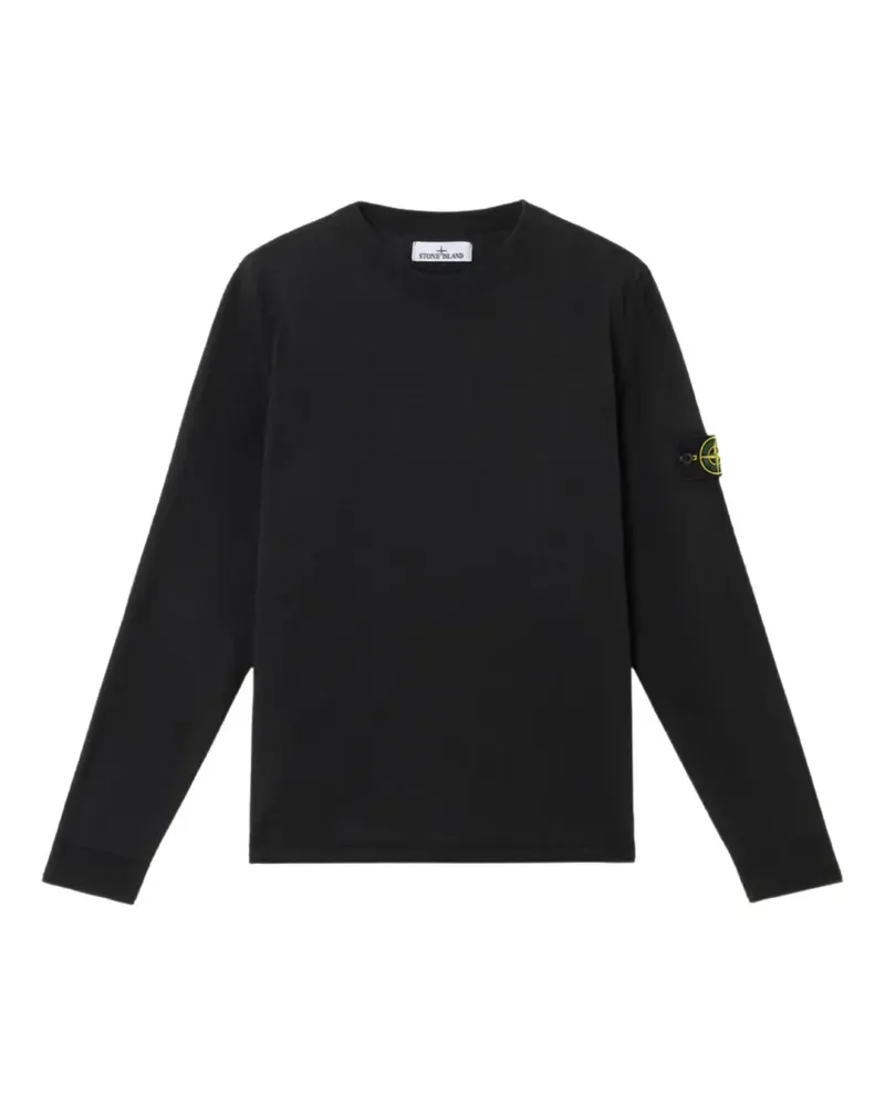 Stone Island logo-patch crew-neck sweater - Schwarz Schwarz