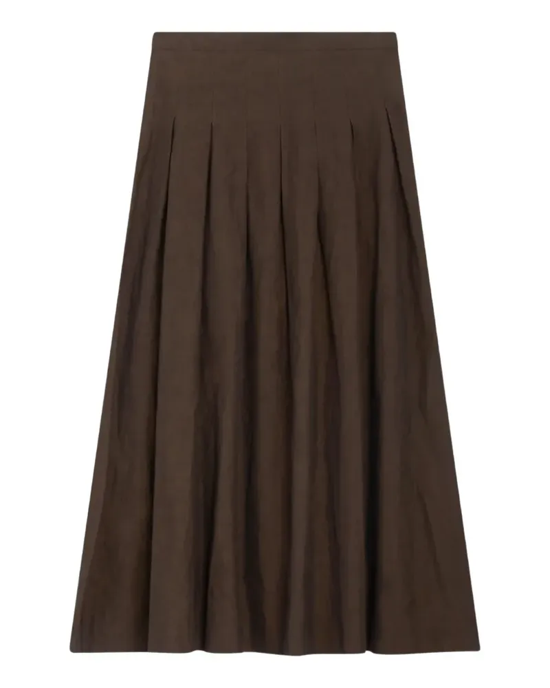 PT TORINO Mirna knife-pleat high-waisted midi skirt - Braun Braun