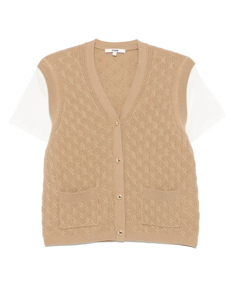 Maje Strickjacke mit Lagen-Effekt - Braun Braun