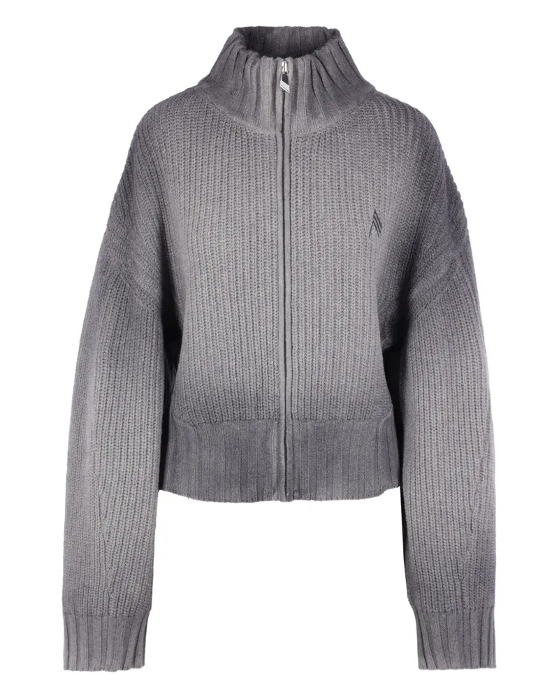 ATTICO zip logo-embroidered sweater - Grau Grau