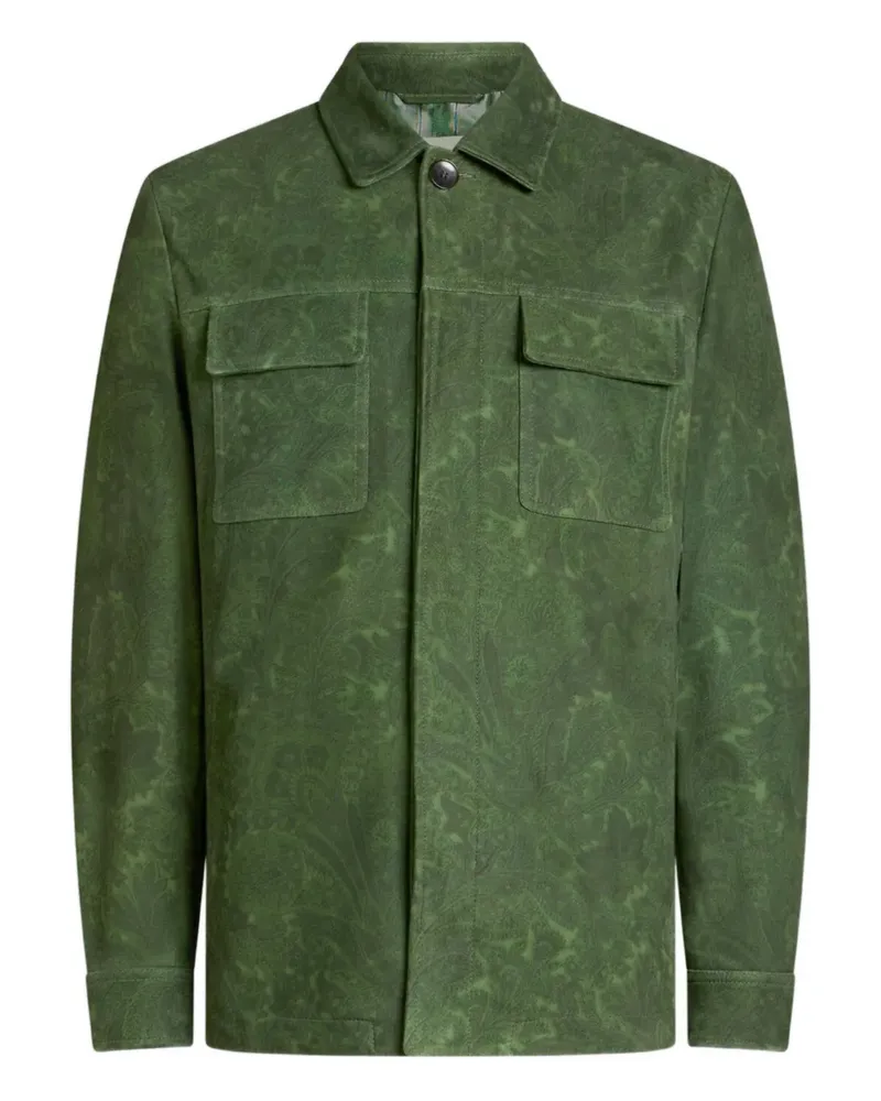 Etro floral paisley suede jacket - Grün Grün