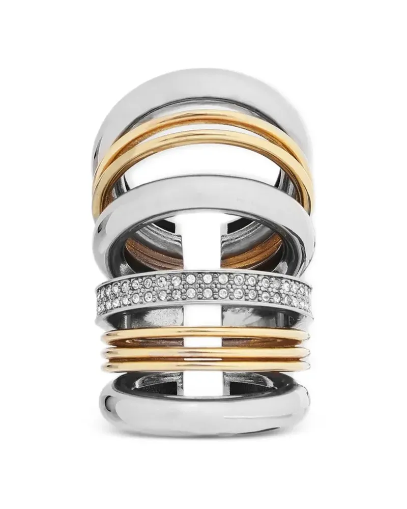 Paco Rabanne Punk XL Link rhinestone-embellished ear cuffs - Silber Silber