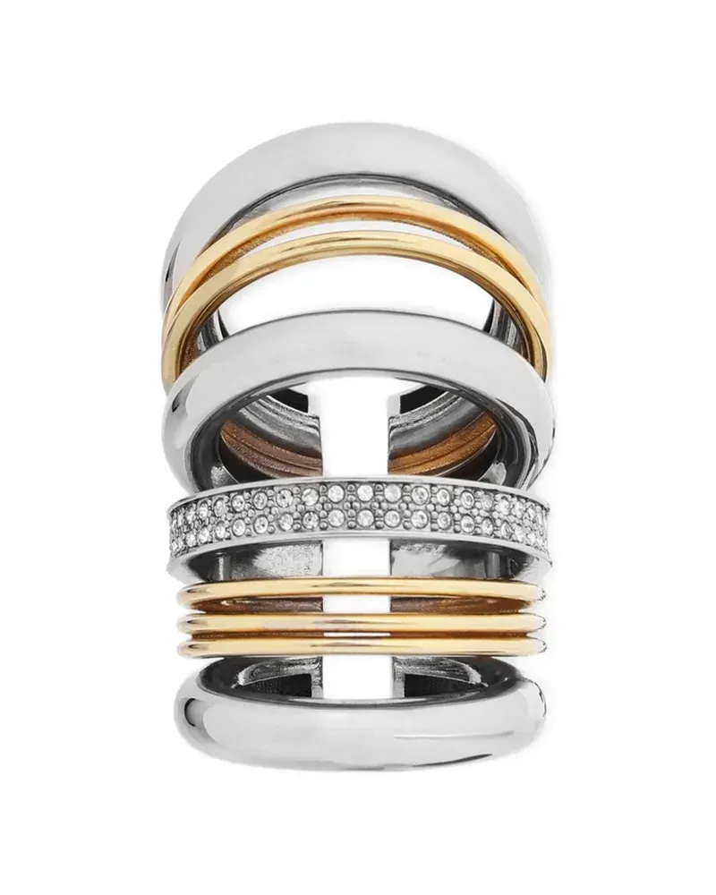 Paco Rabanne Punk XL Link rhinestone-embellished ear cuffs - Silber Silber