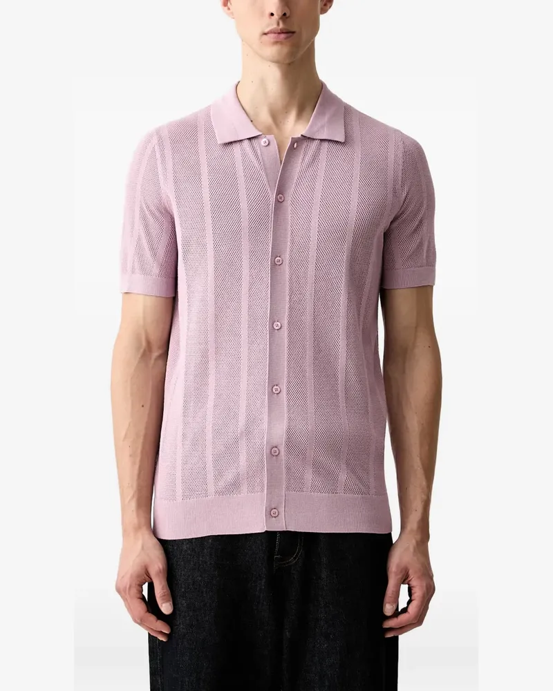 Karl Lagerfeld Button-down-Hemd aus Pointelle-Strick - Rosa Rosa