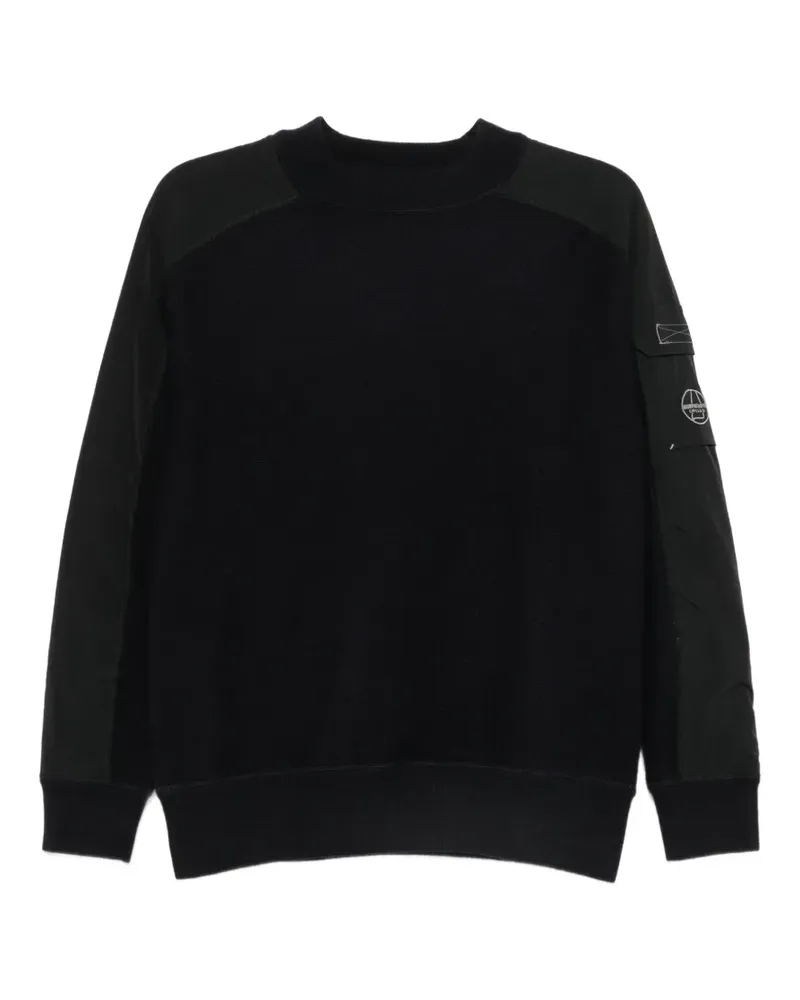 Murphy & Nye Pullover mit Kontrasteinsatz und Klappentasche - Blau Blau