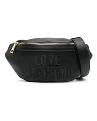 Moschino Gürteltasche mit Pailletten Schwarz