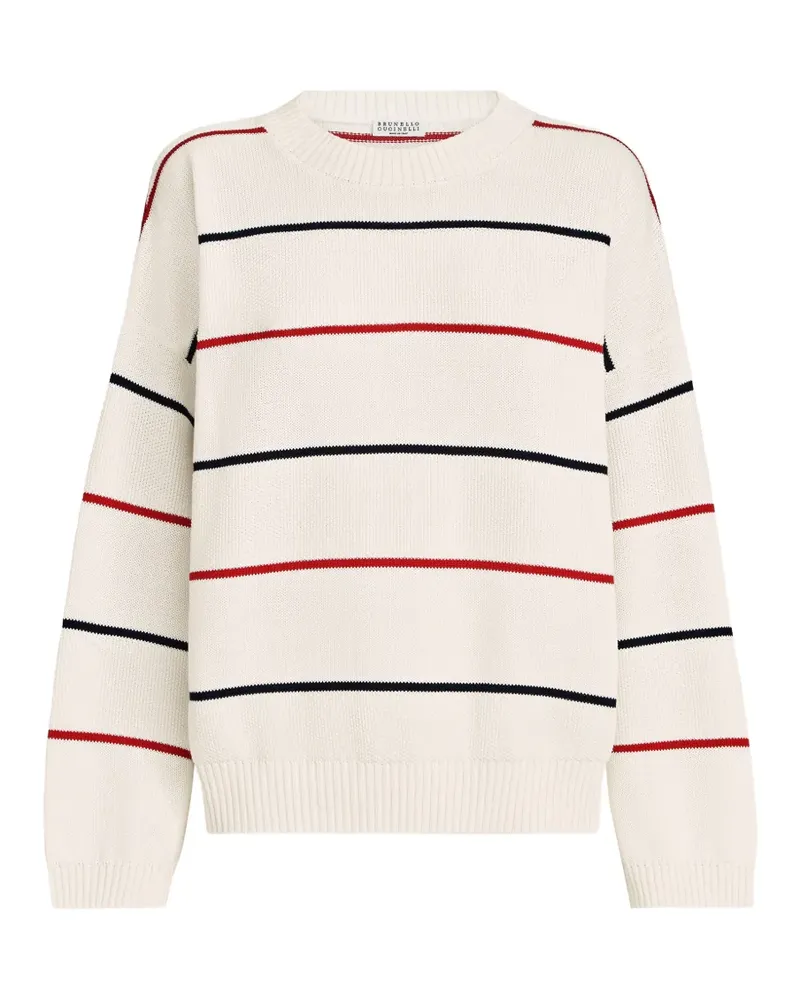 Brunello Cucinelli Gestreifter Pullover - Nude Nude