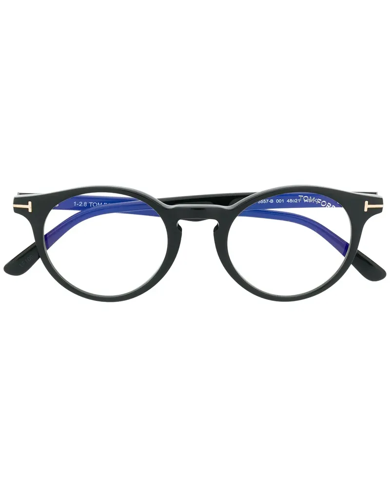 Tom Ford Brille mit rundem Gestell - Schwarz Schwarz