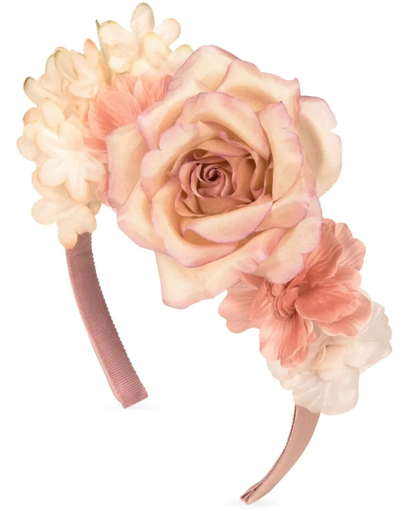 Jennifer Behr Rosanna Haarreif mit Blumenapplikation Rosa