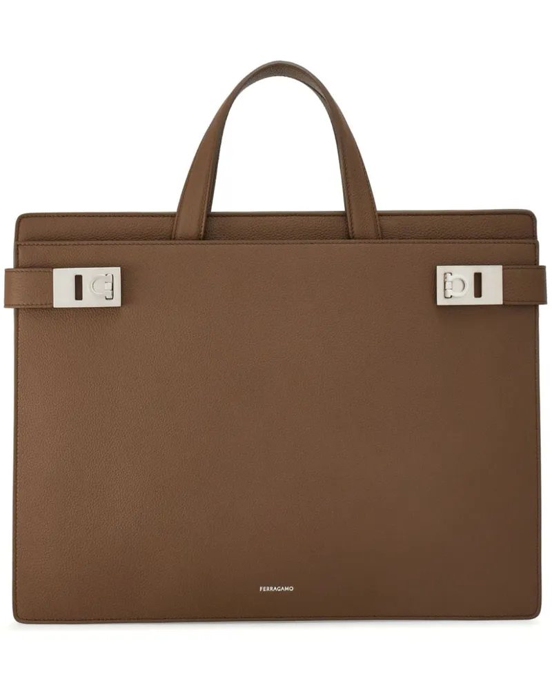 Ferragamo Aktentasche mit Gancini-Schnalle - Nude Nude