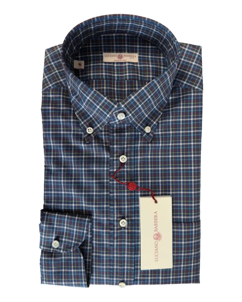 Luciano Barbera checked buttoned shirt - Blau Blau