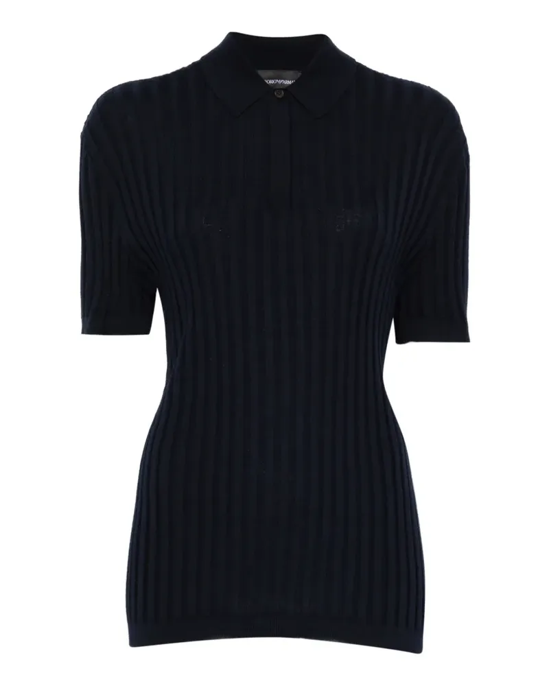 Emporio Armani ribbed polo shirt - Blau Blau