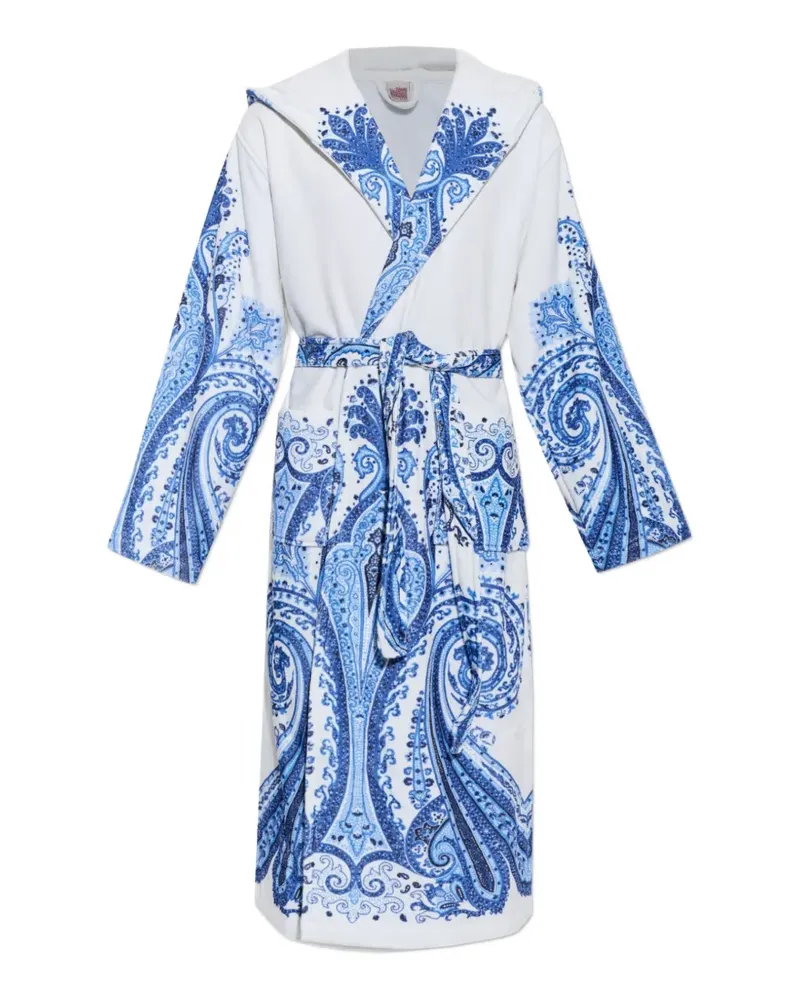 Etro Bademantel mit Paisley-Print - Weiß Weiß