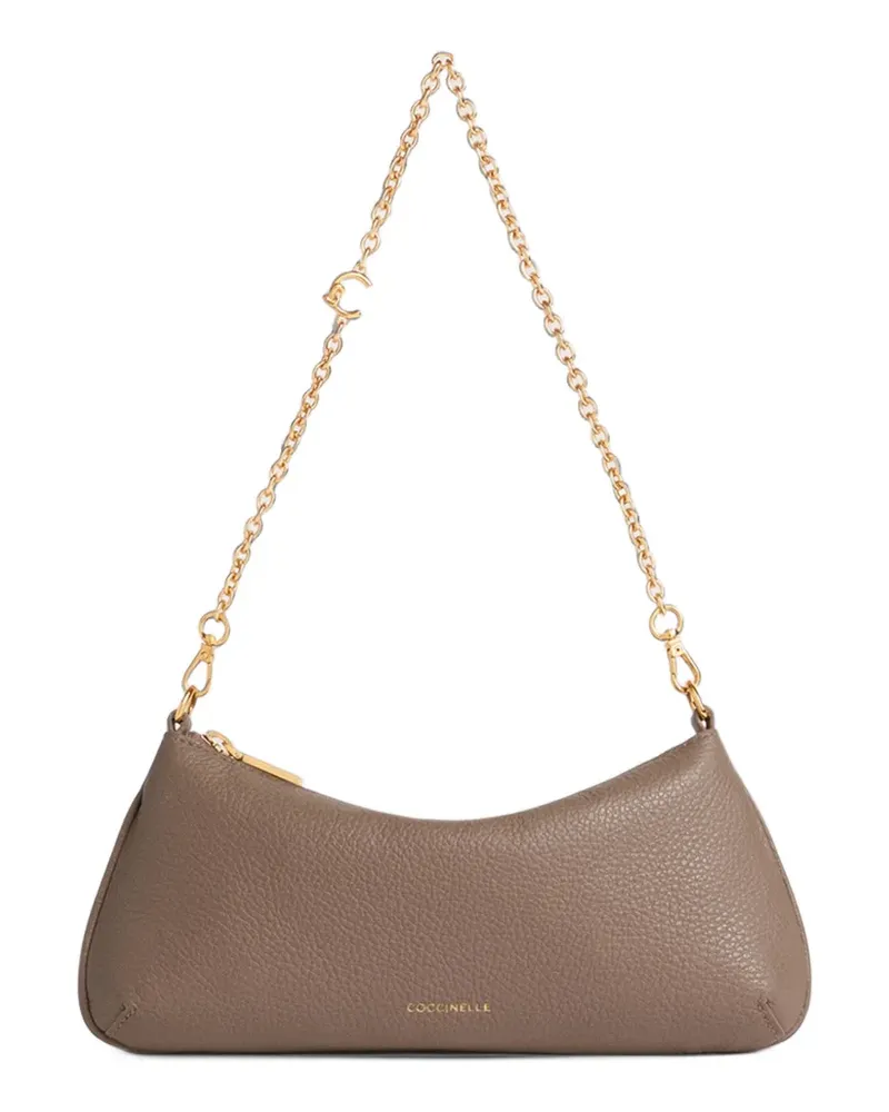 Coccinelle mini C-ME grained leather shoulder bag - Nude Nude