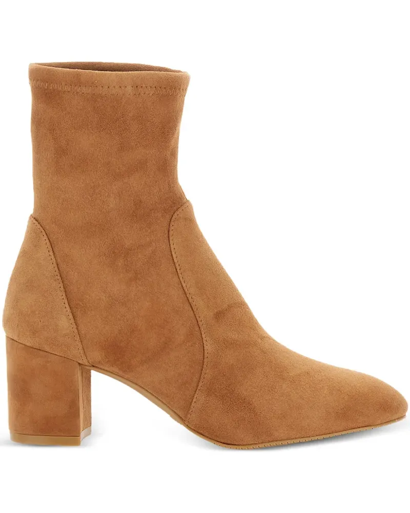 Stuart Weitzman Yuliana Stiefeletten aus Wildleder 60mm - Nude Nude