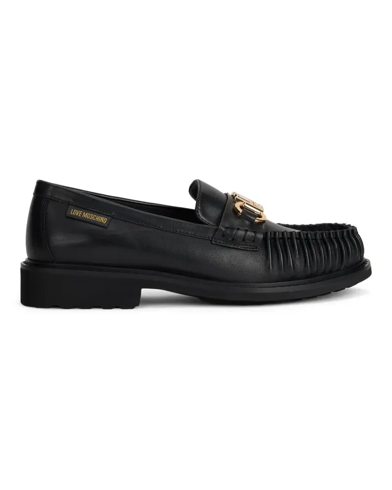 Moschino Loafer mit Logo-Schild - Schwarz Schwarz