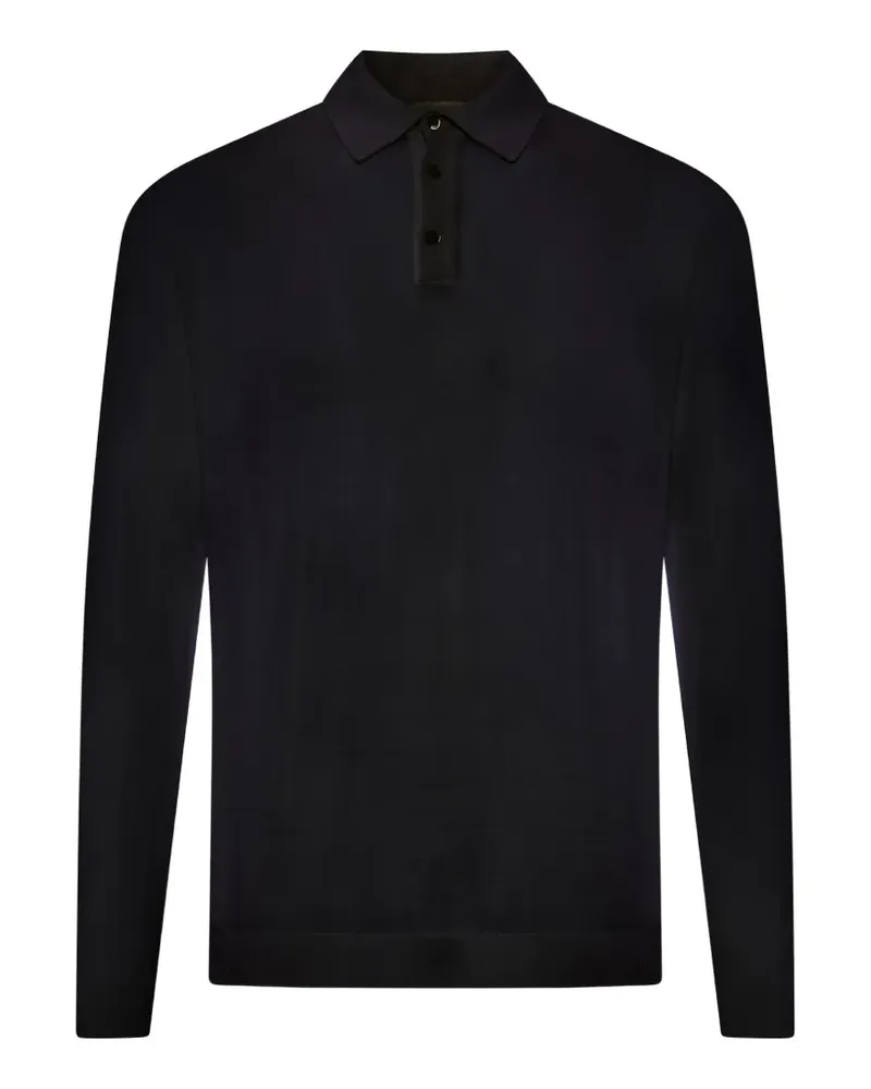 Roberto Collina Gestricktes Poloshirt - Schwarz Schwarz