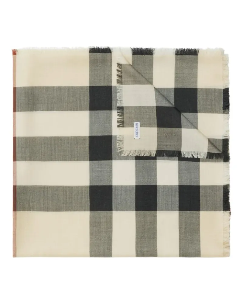 Burberry Ausgefranster Schal mit Vintage-Check - Nude Nude