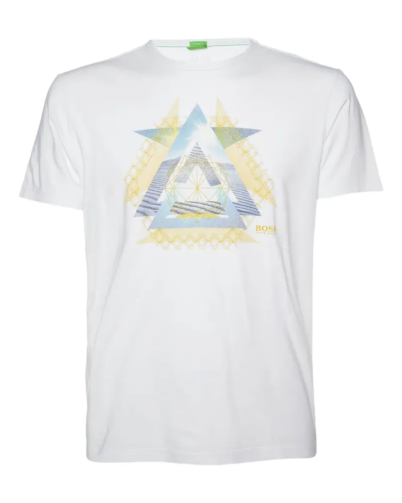 HUGO BOSS T-Shirt mit geometrischem Print - Weiß Weiß